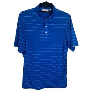 KJUS Soren Polo Shirt Men's 50/M Deep Blue‎ Stripes Golf Active Short Sleeve UPF